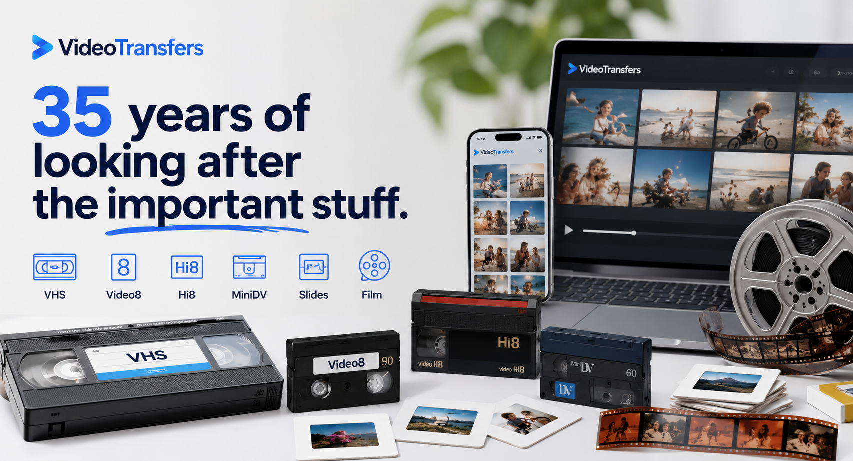 Video Transfers formats and digital memories displayed across devices